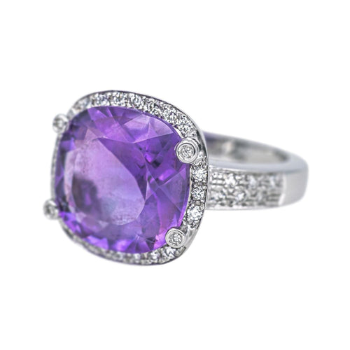 Bague 51 Poiray Bague  Filles Antik Or blanc Améthyste, Diamant 58 Facettes 4693193RV