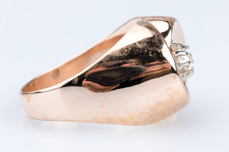 Bague 59 Bague 18 carats or rose diamant  0.20 carats 58 Facettes BGARTDECO020-107