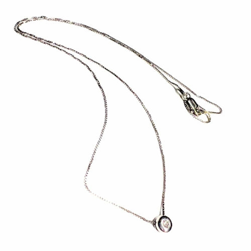 Collier Pendentif moderne en or blanc avec diamants 58 Facettes Q942A