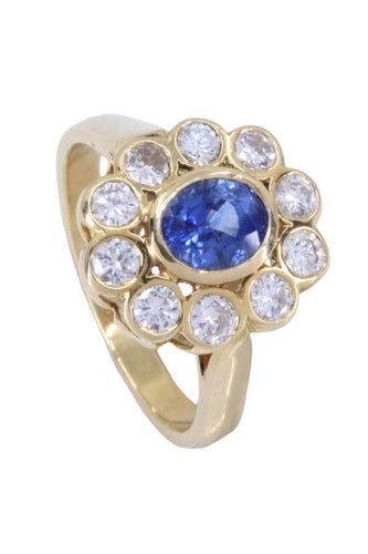 Bague 51 BAGUE MARGUERITE SAPHIR ET DIAMANTS 58 Facettes 088041