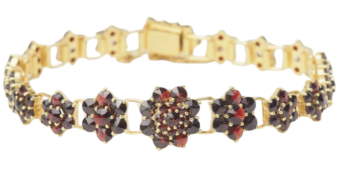 Bracelet Bracelet vintage en or jaune et grenat 58 Facettes 29414