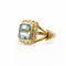 Bague 57 Bague en or avec aigue-marine naturelle et diamants 58 Facettes 50381