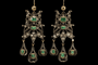 Boucles d'oreilles Boucles d'oreilles catalanes anciennes en or, diamants et émeraudes 58 Facettes 7686