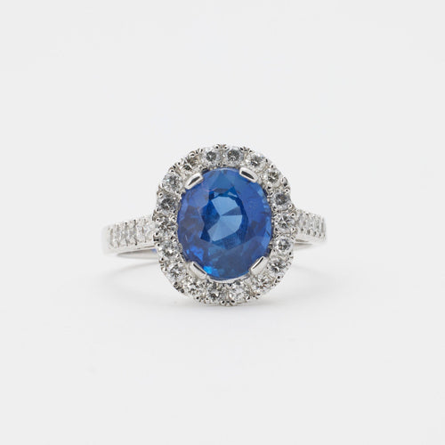 Bague 54 Bague pompadour saphir et diamants 58 Facettes