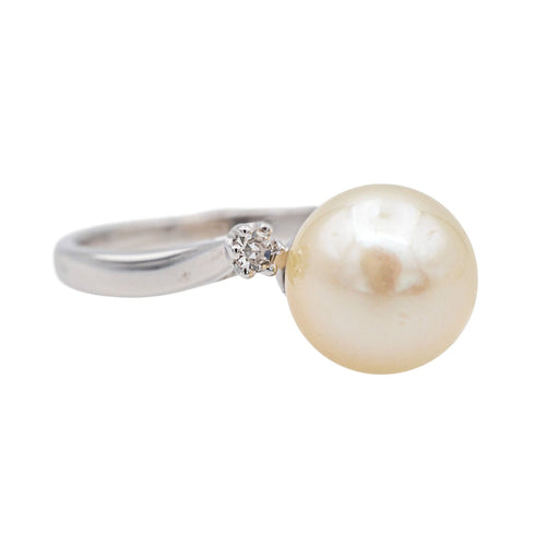 Bague 48.5 Bague Perle Or blanc Diamant, Perle 58 Facettes 3837302RV