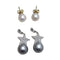 Boucles d'oreilles Boucles d'oreilles en perles avec une étoile en diamants, en or blanc et jaune 18 carats 58 Facettes PE238TA159