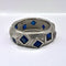 Bague 52 Alliance sertie de saphirs or gris 58 Facettes 7613A