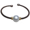 Bracelet Bracelet en acier marron avec perle d'Australie 58 Facettes PUV209