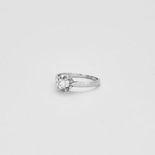 Bague Bague Solitaire Diamant Or Blanc 58 Facettes
