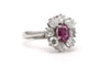 Bague 54 Bague contemporaine sertie d’un saphir rose en or blanc et diamants 58 Facettes 23282
