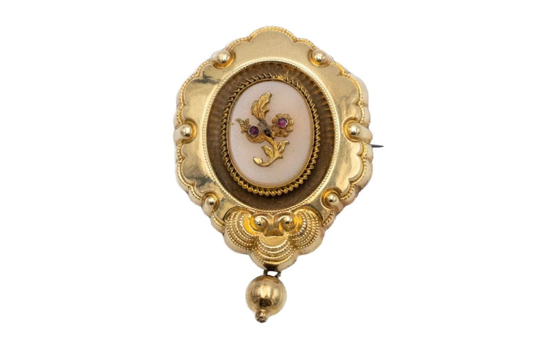 Broche Broche Biedermeier antique des années 1840 58 Facettes 9528C