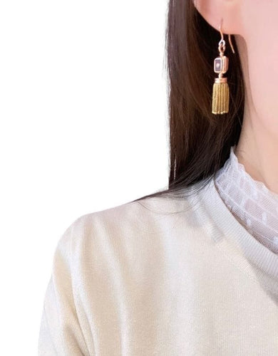 Boucles d'oreilles Demie Parure Napoléon III or et onyx 58 Facettes