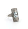 Bague 56 Bague en or blanc 18 carats avec aigue-marine et diamants 58 Facettes