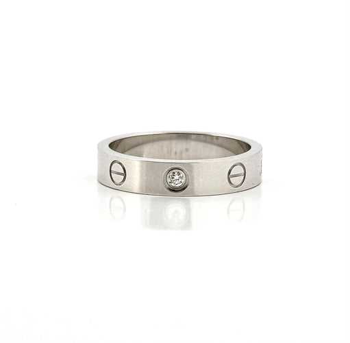 Bague 52 Alliance Cartier Love or gris et 1 diamant 58 Facettes