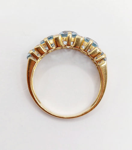 Bague 56 Bague jarretière vintage or jaune 18k topazes et diamants (circa 1980) 58 Facettes A05994