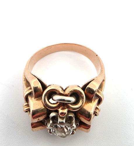 Bague en or jaune avec diamant