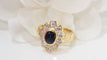 Bague saphir ovale et diamants