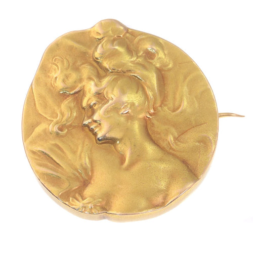 Broche Broche en or de style Art Nouveau au style affirmé 58 Facettes 21028-0216