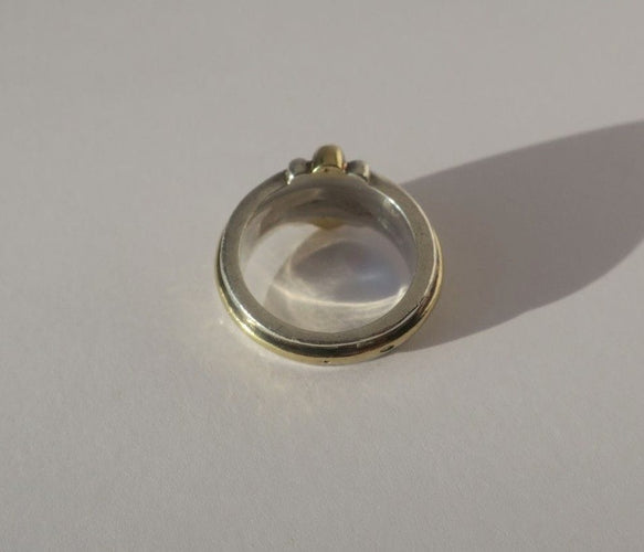 Bague 47 Christofle - Bague jonc vintage godrons en or 18k et argent 58 Facettes