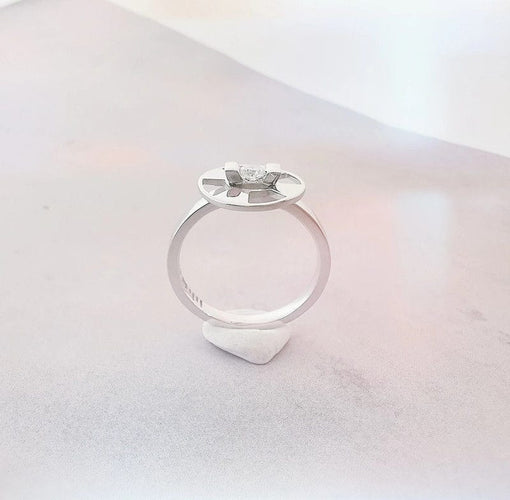 Bague 54.5 Solitaire Lilistone Diamant & Or Blanc 58 Facettes AA 1435