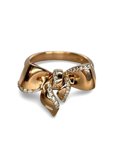 Bague 53 Bague signée Damiani or rose et diamants 0,35 ct 58 Facettes 866