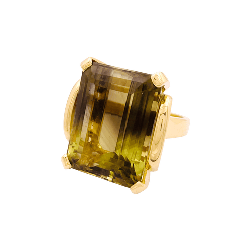 Bague 53 Bague de cocktail, or jaune, quartz bicolore 35 cts. 58 Facettes 34690