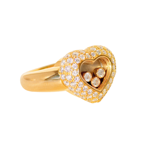 Bague 51 Chopard - Bague Happy Diamonds en or jaune 18 carats et diamants 58 Facettes 3291