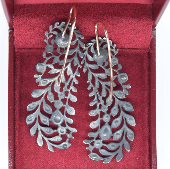 Boucles d'oreilles Boucles d'oreilles diamants argent et or de l'ère victorienne 58 Facettes