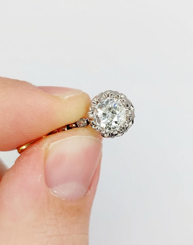 Pendentif antique taille ancienne en or 18k et platine et diamants