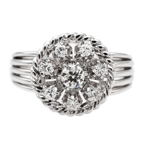 Bague Marguerite Platine Diamant