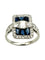 Bague Art-Déco en platine, saphirs calibrés et diamants