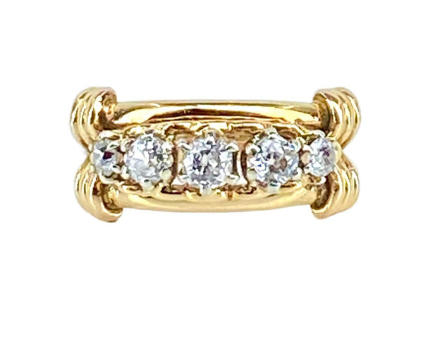 Bague 46 Bague en or jaune et 5 diamants 58 Facettes AB559