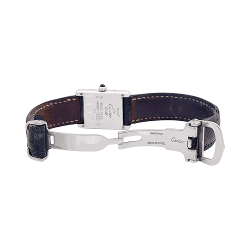 Montre Montre Cartier "Tank Must" argent, cuir. 58 Facettes 34500