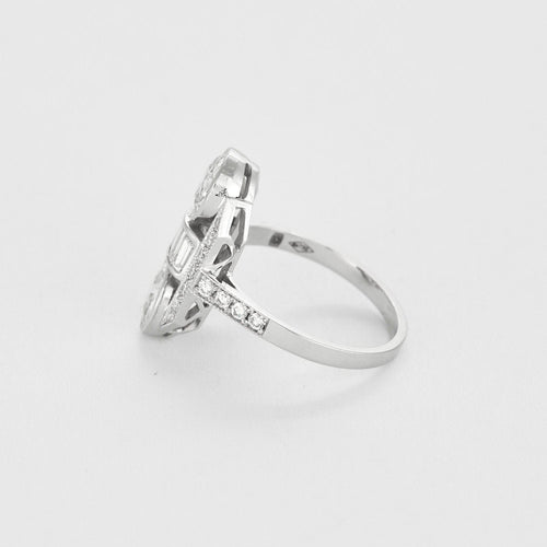 Bague 56 Bague or blanc et diamants 58 Facettes LJ24-161