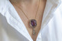Collier Collier en or jaune et argent, imposante améthyste et diamants taille rose, vers 1900 58 Facettes 11294