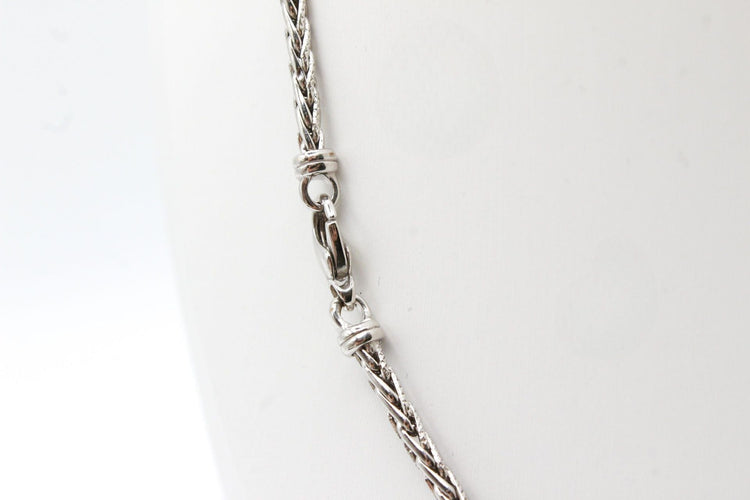 Collier Collier or blanc maille épis 58 Facettes 250079