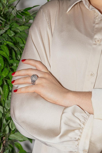 Bague 53 Bague Cocktail Or blanc Diamant 58 Facettes 4387256CN