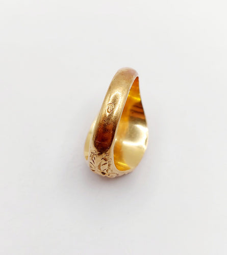 Bague 59 Bague chevalière victorienne fleur ciselée en or rose 18k (circa 1890) 58 Facettes A06408