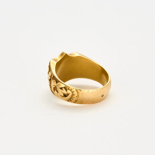 Bague 52.5 Bague Chevalière Ecusson Or 58 Facettes