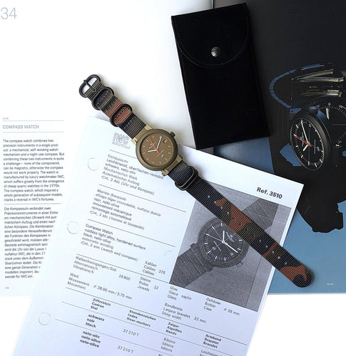 Montre IWC Schaffhausen Nato Olive Porsche Design Compass 1st Version IW 3510 Circa 1978 58 Facettes