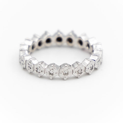 Bague 47 Bague Alliance Or blanc Diamant 58 Facettes 1740946CN