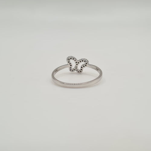 Bague 51.5 Bague papillon or blanc sertie diamants 58 Facettes