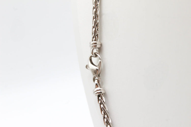 Collier Collier or blanc maille épis 58 Facettes 250079