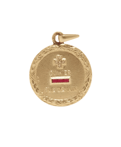 Pendentif + Qu'hier Que Demain Or jaune 18K Rubis Diamant