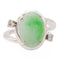 Bague 47 Bague Or blanc Jade jadéite, Diamant 58 Facettes 2432044CN