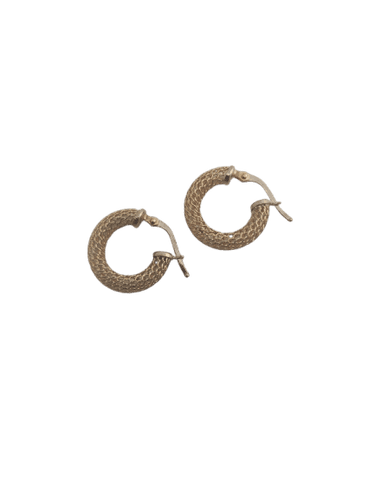 Créoles ajourées motifs treillis en or jaune 18k