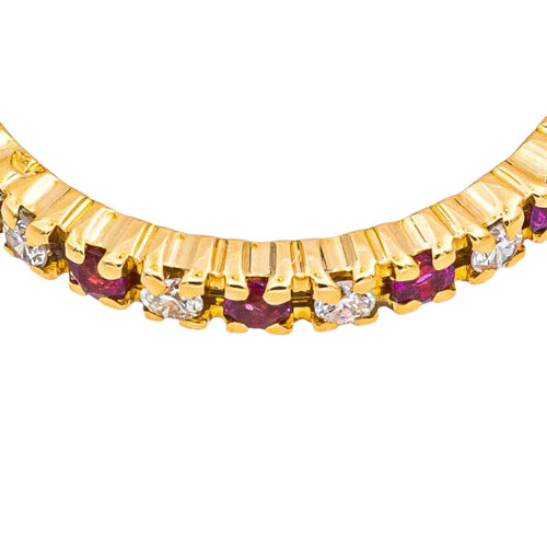 Bague 52 Bague  Alliance tour complet  Or jaune Rubis, Diamant 58 Facettes 4958961CN