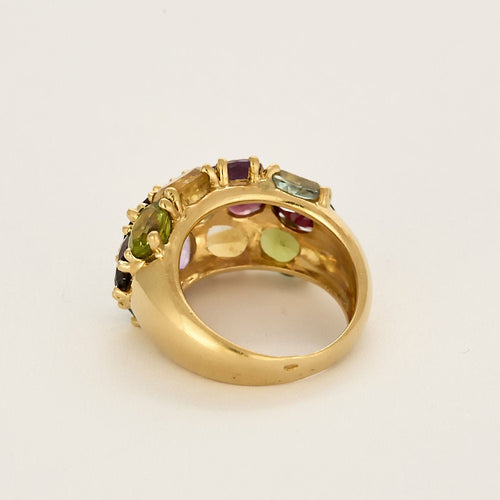 Bague 55,5 Bague jonc en or jaune et pierres fines 58 Facettes MON1096