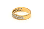 Bague 56 Alliance demi-américaine double rang en or jaune sertie de diamants 58 Facettes 21038