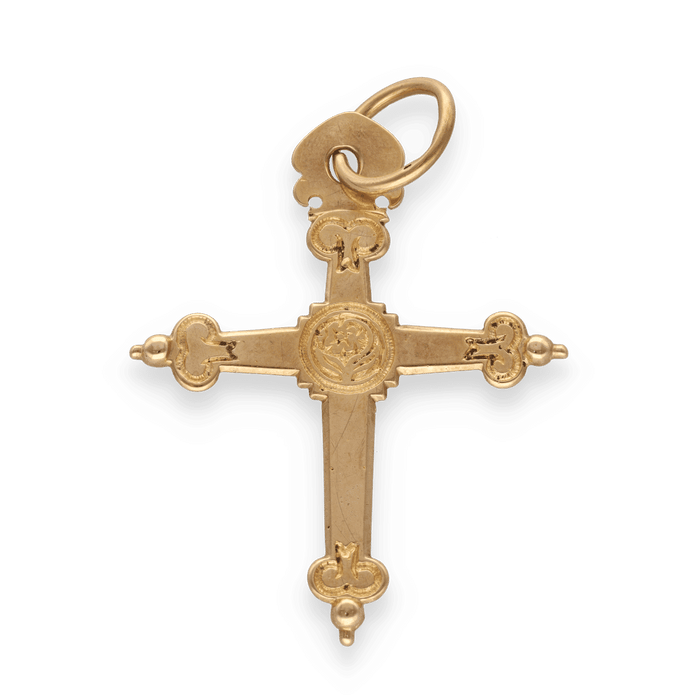 Pendentif Croix Jeannette Savoie en or jaune, vers 1850